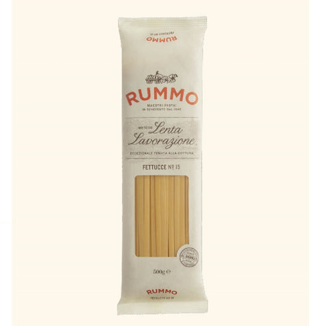 Rummo Fettucce N°15 Pasta Lenta Lavorazione Pâtes de Semoule de Blé Dur 500g Dessin Bronze