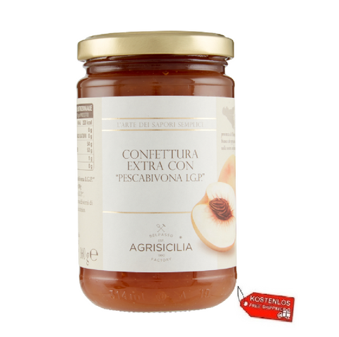 6x Agrisicilia Marmellata Pesca Bivona I.G.P. Agrisicilia Confiture De Pêches Bivona I.G.P. 360gr