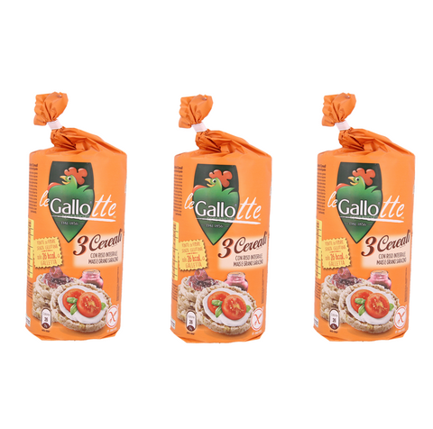 3x Gallo Gallotte ai tre cereali Galettes de riz brun 3 grains 100gr