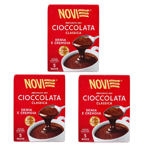 3x Novi Preparato per cioccolata classica Mélange de chocolat classique 5x25gr