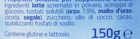 Orzo Bimbo Cappuccino d' orzo solubile Cappuccino d'orge instantané 12 –  Italian Gourmet FR