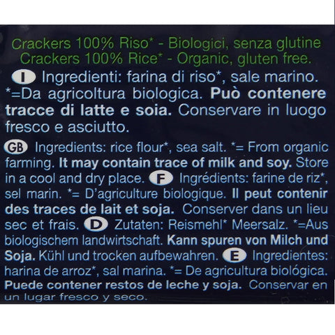 Scotti Crackers Di Riso biologici senza glutine Biscuits de riz bio sans gluten 200g