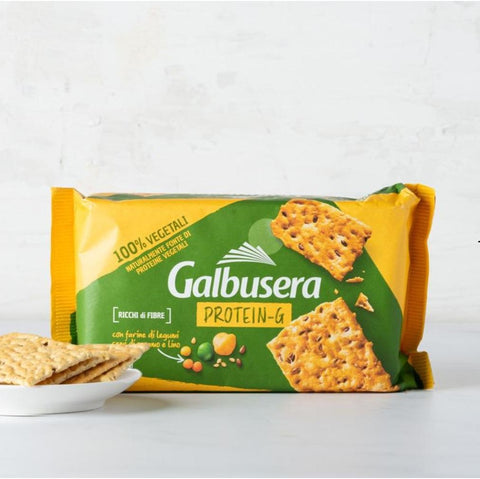 Galbusera Protein-G Cracker con farine di legumi, semi di sesamo e lino Crackers aux farines de légumineuses, graines de sésame et lin 280gr