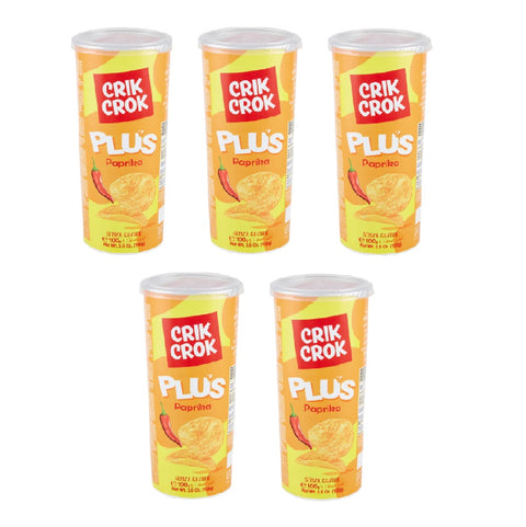 5x Crik Crok Plus Paprika chips de paprika sans gluten 100gr