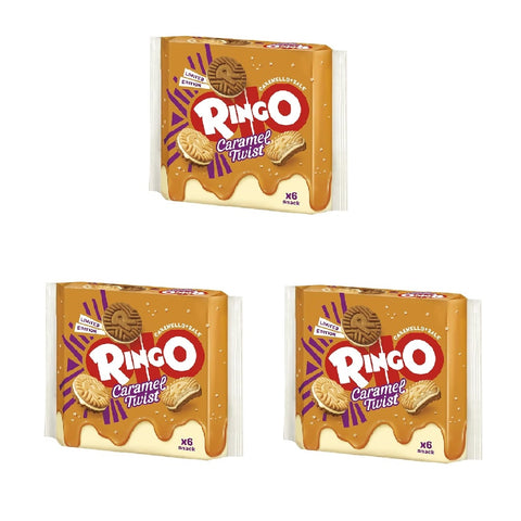 Pavesi Ringo Caramel Twist Limited Edition Biscuits fourrés à la crème de caramel au beurre salé