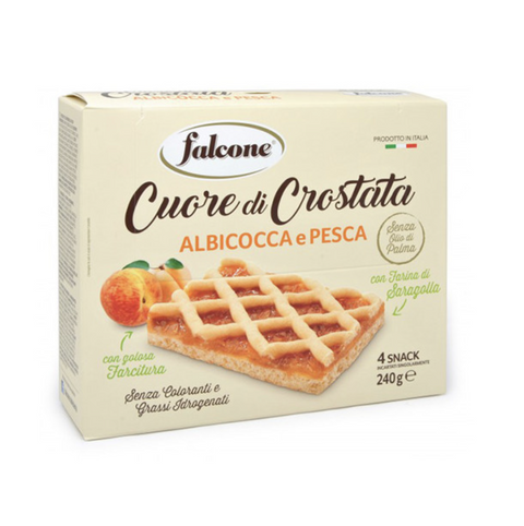 12x Falcone Crostata Albicocca e Pesca Tarte Aux Abricot Et Pêches 240gr