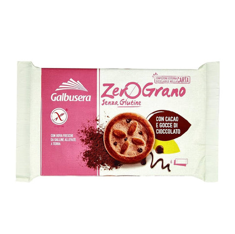 3x Galbusera Zerograno Frollini cacao e gocce di cioccolato Biscuits au cacao, pépites de chocolat 220g sans gluten