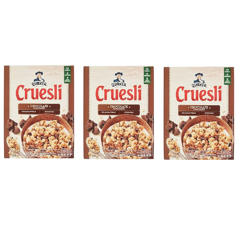 3x Quaker Cruesli Cioccolato Céréales croquantes, avoine et chocolat 375gr