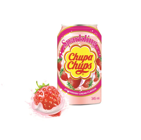 6x Chupa Chups Strawberry, bevanda alla fragola boisson aux fraises 345ml