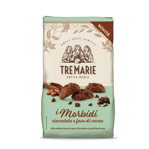 Tre Marie Frolle morbide Cioccolato e Fave di cacao Sablés moelleux Chocolat et fèves de cacao 300g