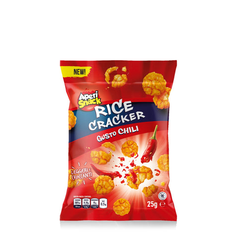 AperiSnack Rice Cracker gusto Chili Snack au riz soufflé Boîte portion individuelle 20pcs x 25g