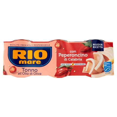 Rio mare Tonno all'Olio di Oliva con Peperoncino di Calabria Thon à l'huile d'olive au piment calabrais (3x65 g)