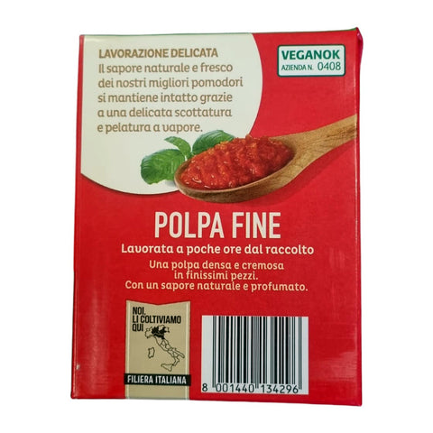 Valfrutta Green Polpa fine Morceaux de tomates 100% italiennes 390gr