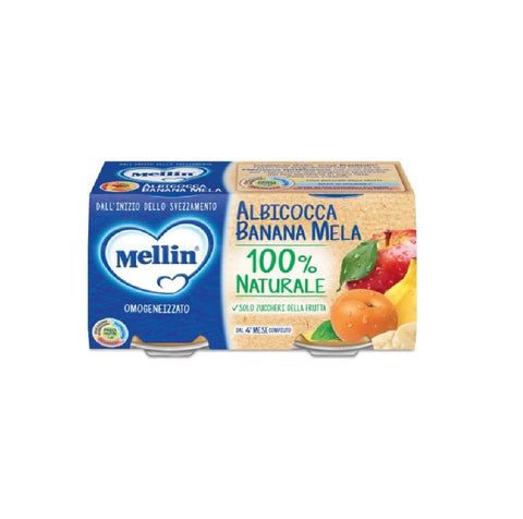 3x Mellin Albicocca Banana Mela Nourriture bébé abricot banane pomme 2x100g