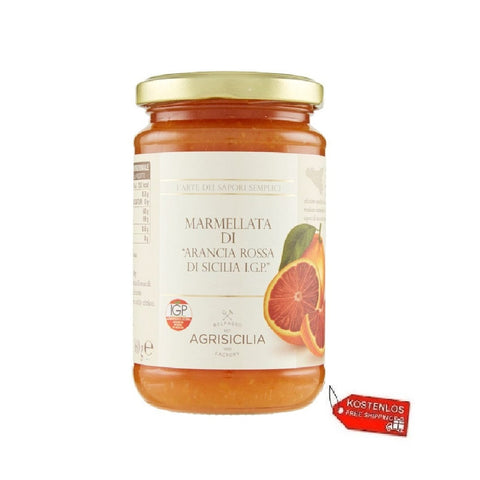 6x Agrisicilia Marmellata Di Arancia Rossa Di Sicilia I.G.P. Marmelade d'Orange Sanguine Sicilienne 360gr