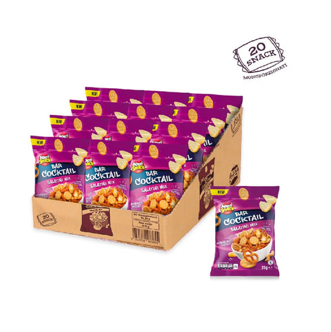 AperiSnack Bar Cocktail Salatini Mix Snacks au blé Boîte portion individuelle 20pcs x 25g