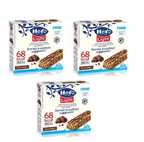 3x Hero Light Barrette al Cioccolato tablettes de chocolat 6x20gr