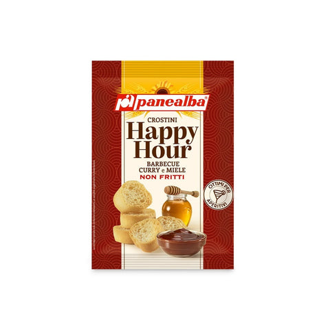 Panealba Happy Hour Crostini al Barbecue, Curry e Miele avec Barbecue, Curry et Miel 50gr