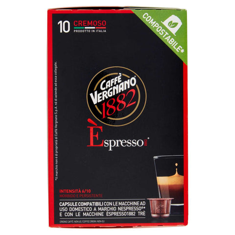 Caffè Vergnano 1882 CREMOSO 10 Capsules Compatibles Nespresso - OFFRE SPÉCIALE