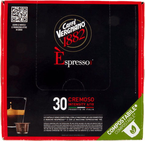 Caffè Vergnano 1882 Espresso 30 Capsules compatibles Nespresso - OFFRE SPÉCIALE