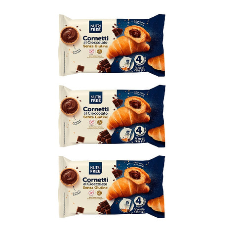 Nutri Free Cornetti al cioccolato senza glutine Croissants au chocolat sans gluten 200gr (4x50g)