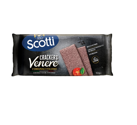 Riso Scotti CRACKERS INTEGRALI CON RISO VENERE CRACKERS COMPLETS AU RIZ VENUS 160g