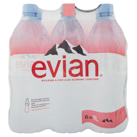 Evian Acqua Minerale Naturale Eau Minérale Naturelle 6x1L