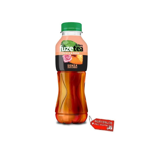 12x Fuze Tea Pesca e Rosa senza zuccheri  Pfirsich- und Rosentee ohne Zucker 400ml