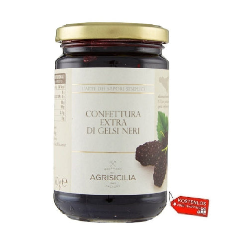 6x Agrisicilia Marmellata Gelsi Neri Di Sicilia Confiture de Mûrier Noir Sicilien 360gr