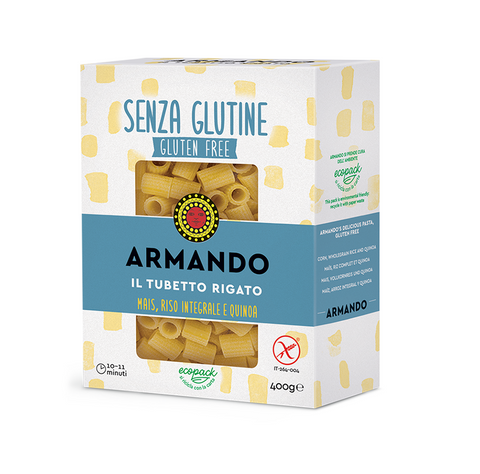 Armando Il Tubetto Rigato senza glutine Pâtes italiennes sans gluten 400g