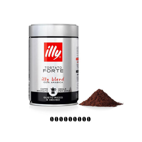 Illy Caffe' Macinato MOKA Tostato Forte 100% Arabica moulu Boîte de 250g - OFFRE SPÉCIALE