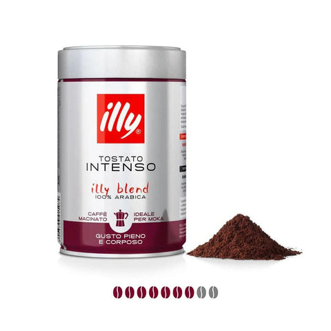 Illy Caffe' Macinato MOKA Tostato Intenso 100% Arabica moulu Boîte de 250g - OFFRE SPÉCIALE