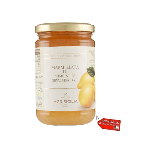 6x Agrisicilia Marmellata Di Limone Di Siracusa I.G.P.  Marmelade de citron de Syracuse 360gr