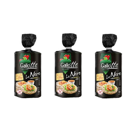 3x Gallo Gallotte Le nere galettes de riz brun et maïs 100gr