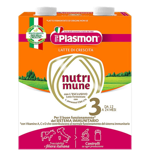 Plasmon Nutri-Mune 3 Latte di Crescita liquido Lait liquide de croissance 2 x 500 ml