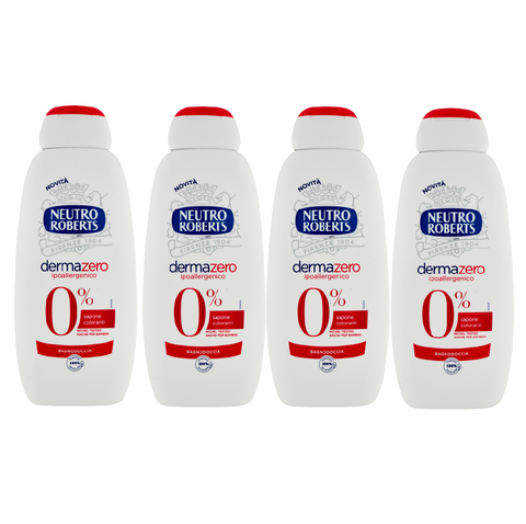 4x Neutro Roberts Bagnodoccia Dermazero Gel douche hypoallergénique 450 ml