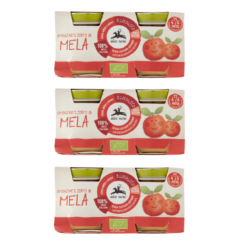 3x Omogeneizzato di mela biologico Purée de pommes bio 2x80gr