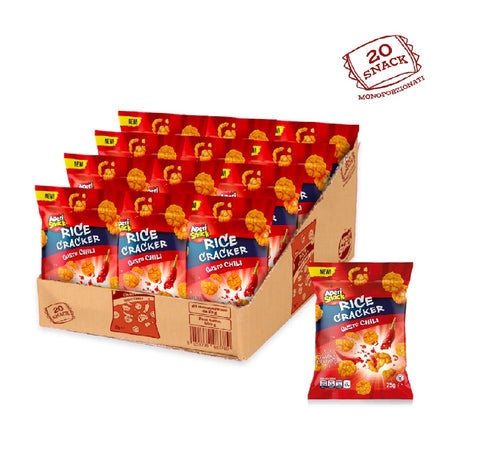 AperiSnack Rice Cracker gusto Chili Snack au riz soufflé Boîte portion individuelle 20pcs x 25g