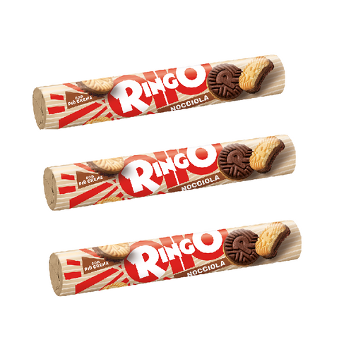 3x Pavesi Ringo Nocciola tubo Biscuits aux noisettes 155gr