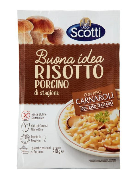 Riso Scotti risotto pronto Porcino di stagione Risotto prêt à l'emploi aux cèpes 210g