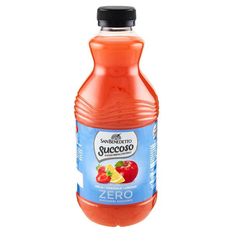 San Benedetto Succoso zero Mela arancia e fragola PET pomme, orange et fraise sans sucre 90cl jus de fruits