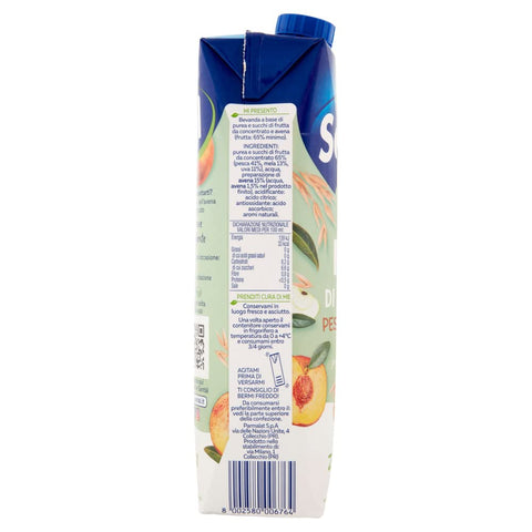 12x Parmalat Santal Ricco di Natura Succo di Frutta Pesca e Avena Jus de Fruits Pêche et Avoine Sans Sucre Ajouté 1000ml