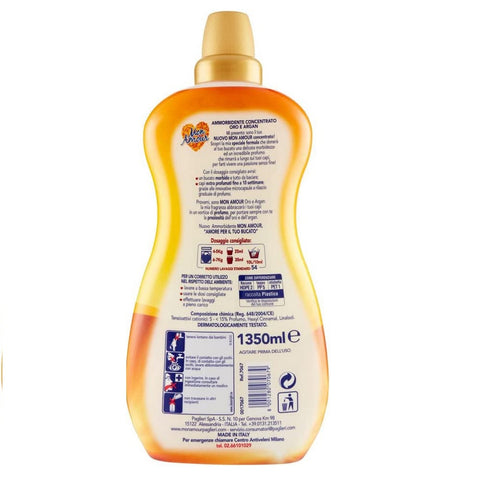 Paglieri Mon Amour Ammorbidente Concentrato Oro e Argan Adoucissant Liquide Concentré Or et Argan 54 lavages 1350ml