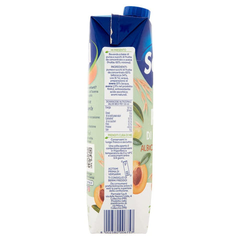 12x Parmalat Santal Ricco di Natura Albicocca e Avena jus d'abricot et d'avoine sans sucre ajouté 1000ml