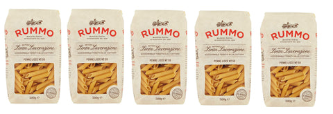 Rummo Penne Lisce N°59 Lenta Lavorazione Pâtes de Semoule de Blé Dur 500g Dessin Bronze