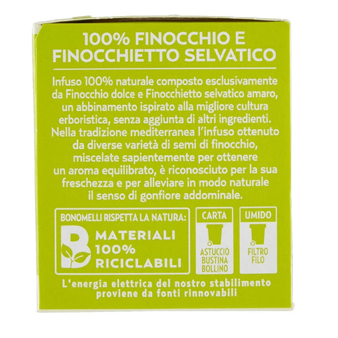 Bonomelli Infusi Erboristici Finocchio e Finocchietto Selvatico Infusion avec fenouil aux herbes et fenouil sauvage Pack de 16 filtres