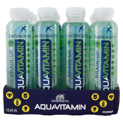 12x San Benedetto Aquavitamin Brain up water avec KIWI, POMME ET GRENADE Bouteille PET 40cl