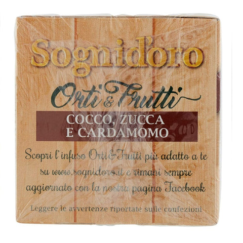 Star Sognid'oro Orti&Frutti Infusion Potiron, Noix de Coco et Cardamome Chaque pack contient 20 filtres de 2,5g