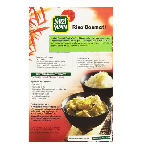 Suzi Wan Riso Riz basmati long et fin Riz basmati prêt en 10 minutes 500 g