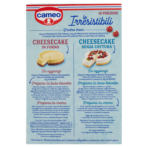 Cameo le Irresistibili Cheesecake Mélange pour gâteau au fromage 280g